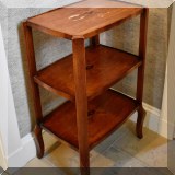 F18. Three-tier table. 29”x 18”w x 12”d 